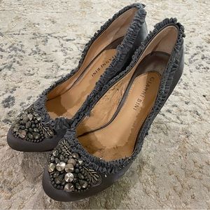 Gianni Bini Ruffled Charcoal Heels